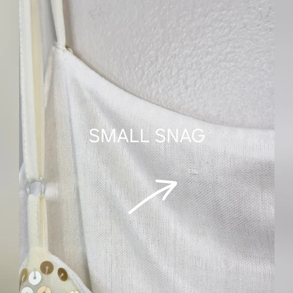 Luisa Cerano Cream & Gold Sequin Embellished Cami, Size 12 ~ VGUC - Picture 9 of 12